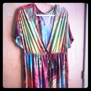 Rainbow maxi dress, 5X